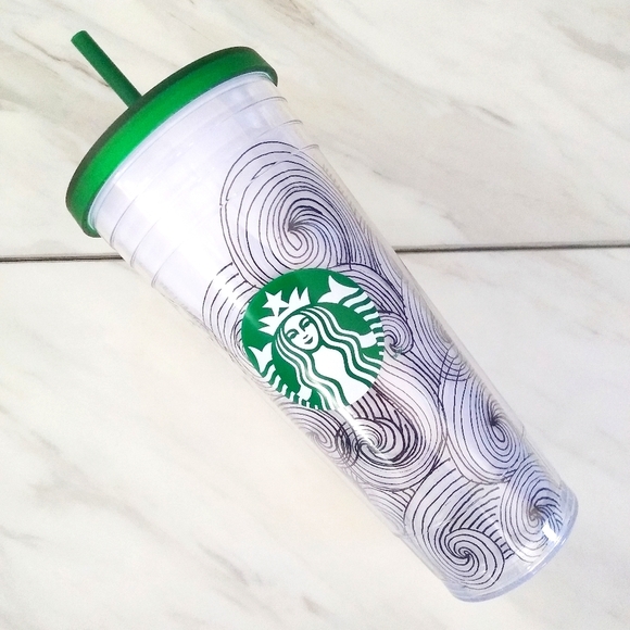 Starbucks Plastic Venti Swirl Print Logo Tumbler